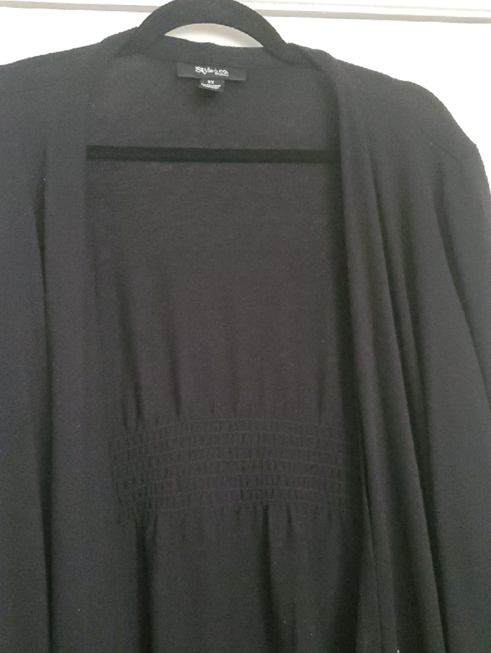 Style & Co. Black Open-Front Draped Cardigan - Picture 5 of 12